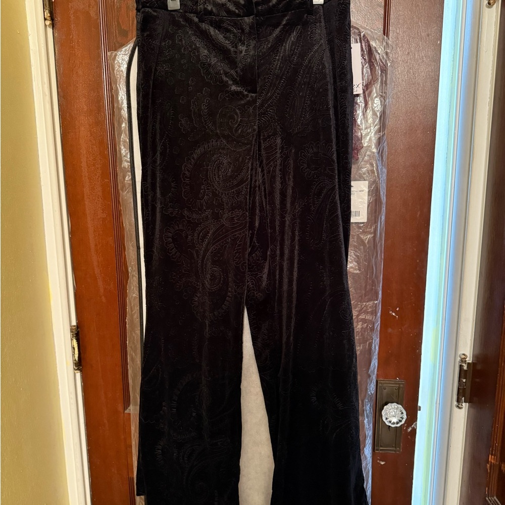 Dex Black Paisley Velvet Trousers